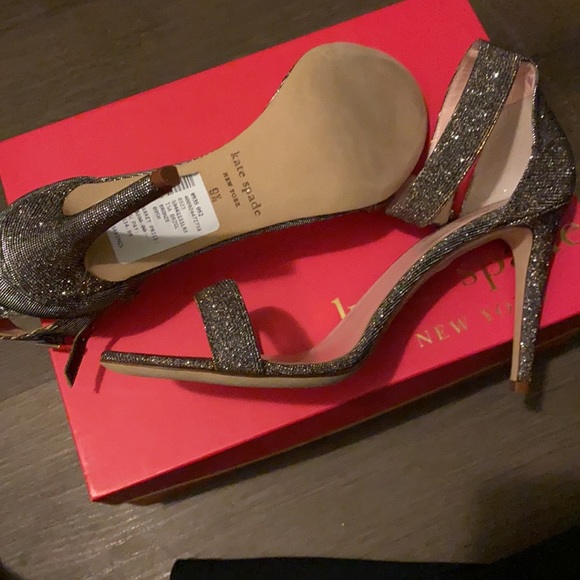 Kate Spade Bronze Lurex Isa Ankle Strap Heel - Picture 5 of 7